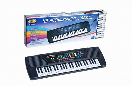 Детский синтезатор (пианино электронное) с микрофоном, 49 клавиш, 78см